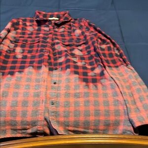 ODDY Red and Black Plaid Button Down Shirt
